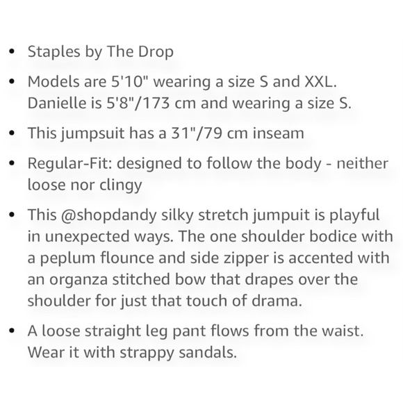 The Drop Women’s Medium Dressy Jumpsuit One Shoulder Stretch Black Pant Jumpsuit - Picture 6 of 11